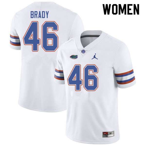 Jordan Brand Women #46 John Brady Florida Gators College Football Jerseys White